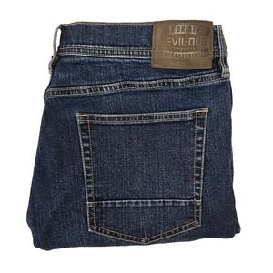 Devil-Dog Men's Slim Straight Jeans Lincoln‎ Dark Wash Size 38X30 Stretch DD3005